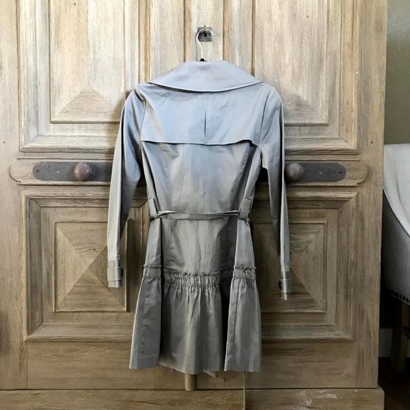 ELLE Trench Coat with ruffle detailing NWOT - Picture 2 of 8